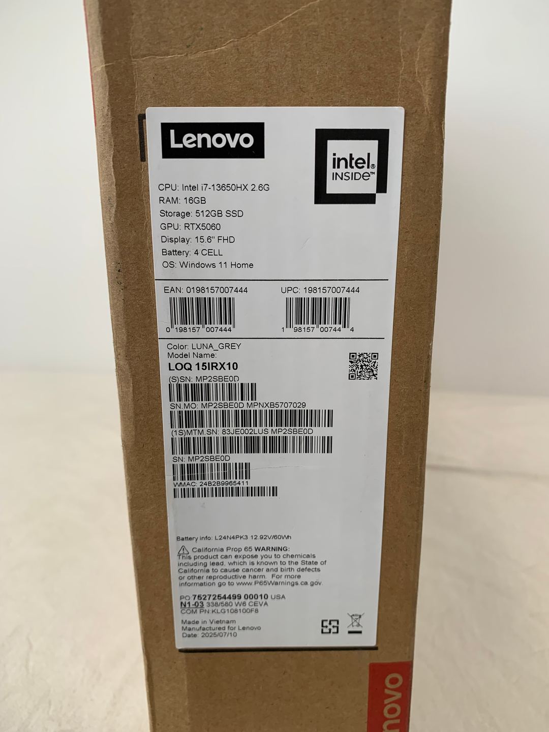 Lenovo LOQ · Cpu: Core i7 - 13650H 6