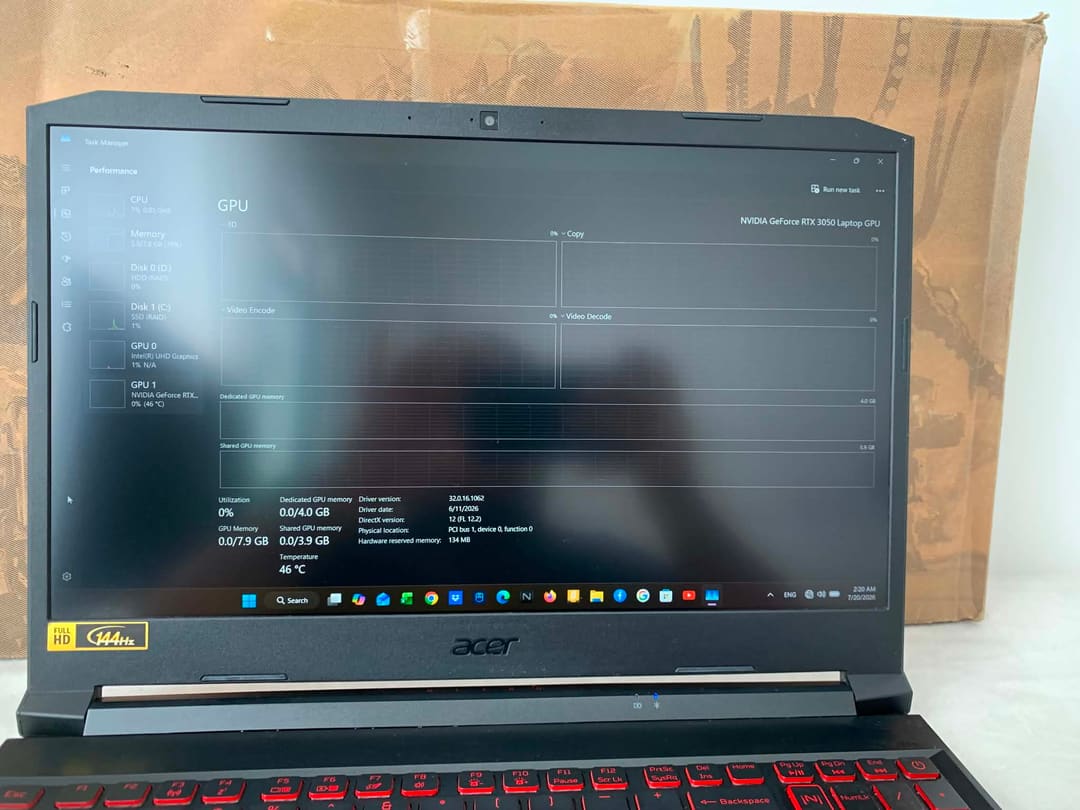 Acer Nitro · Intel i5-10300H 10