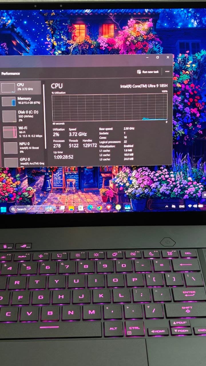 ئەسووس ASUS ROG Zephyrus G16 (2024) · ١٦ گێگا · ٦٠٠٠ مێگاهێرتز 9