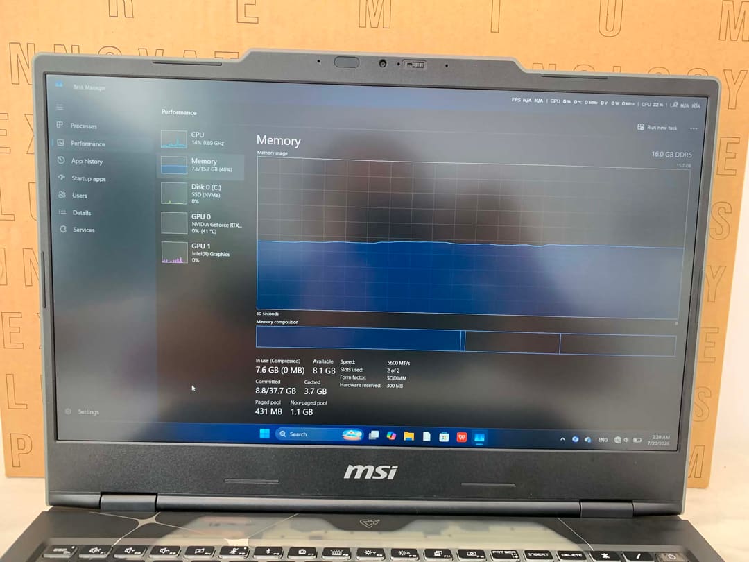 MSI Cyborg · ultra 7 240H 10C/16TH 7