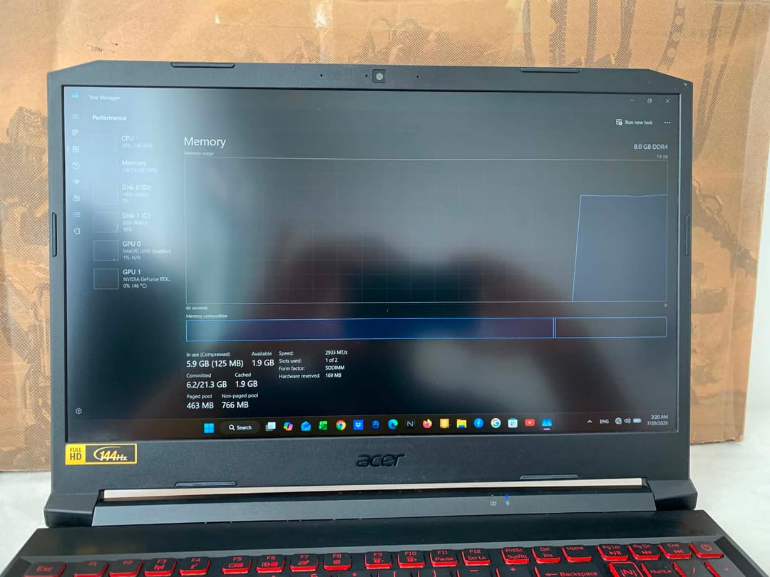 Acer Nitro · Intel i5-10300H 6
