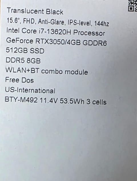 MSI Cyborg · Cpu: Core i7 - 13650H