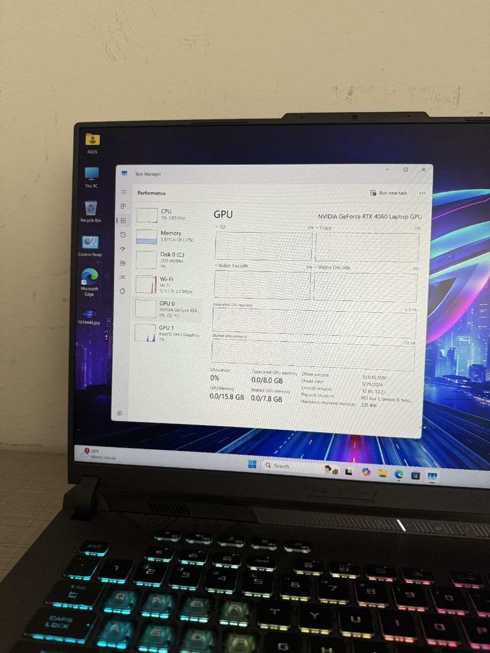 ئەسووس Asus ROG STRIX G16 · ١ تێرا · ١٦ گێگا 7