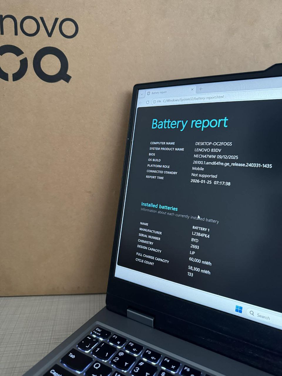 لینۆڤۆ Lenovo Loq 15 · ٥١٢ گێگا · ١٦ گێگا 7