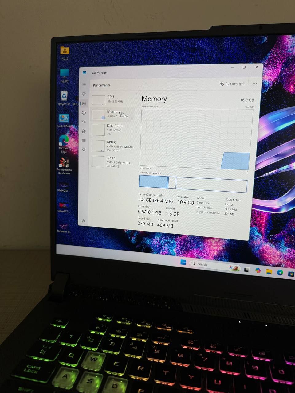ئەسووس Asus ROG STRIX G16 · ١ تێرا · ١٦ گێگا 8